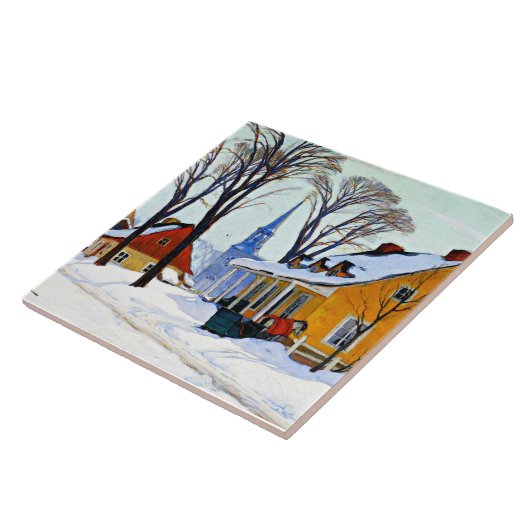 ウィンターモーニング、素晴らしClarence Gagnonによるアート タイル (側面)