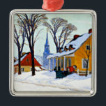 ウィンターモーニング、素晴らしClarence Gagnonによるアート メタルオーナメント<br><div class="desc">Winter Morning Baie-Saint-Paul、カナダの素晴らしアーティス絵画トClarence Gagnonによるフランスのアート</div>