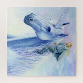 ウィンターユニコーン小妖精や小人ライダー ジグソーパズル (横)