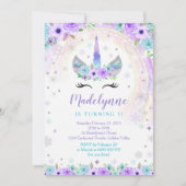 ウィンターユニコーン招待状-ユニコーンスノーフレーク 招待状 (正面)