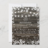ウィンターライツスノーフレーク素朴婚約シャワー 招待状 (正面)