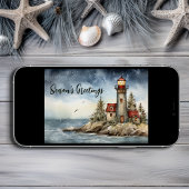 ウィンターライトハウスシーズンズグリーティングクリスマス シーズンカード