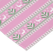 ウィンターライトピンクとホワイトクリスマスフェア島 テーブルクロス (アングル)