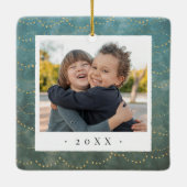 ウィンターライト両面写パーソナライズされた真 セラミックオーナメント (裏面)