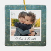 ウィンターライト両面写パーソナライズされた真 セラミックオーナメント (正面)