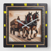 ウィンターライドベスポケチャードウッドクリデール スクエア壁時計 (正面)