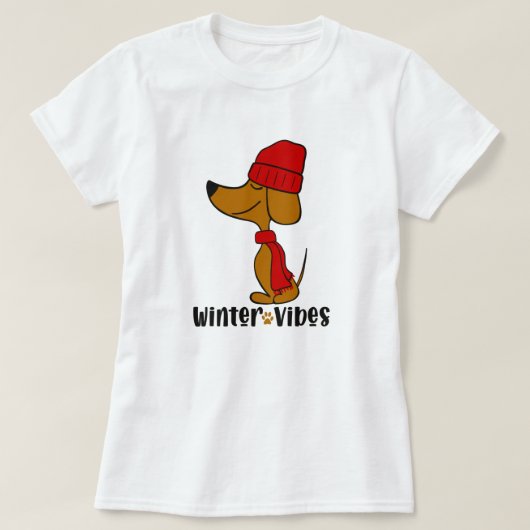 ウィンターライブダックスフントTシャツ Tシャツ (デザイン正面)