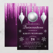 ウィンターラスプールとスノーフレークのキンセアニエラ 招待状 (正面/裏面)