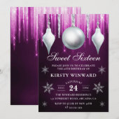 ウィンターラスボール＆スノーフレーク スイートシックスティーン 招待状 (正面/裏面)