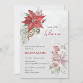 ウィンターラブイズイン開花ブライダルシャワーポインセチア 招待状 (正面)