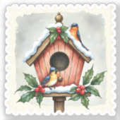 ウィンターラブバードハウス クリスマス スタンプ シール (正面)