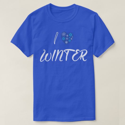 ウィンターラブ!大きな雪の結晶ハート Tシャツ (デザイン正面)