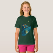 ウィンターランタンの灯りと雪景色のガールズTシャツ Tシャツ (正面フル)
