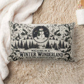 ウィンターランドを歩く雪だるま ランバークッション (ブランケット)