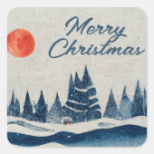 ウィンターランドスケープアンドムーン差出人住所 スクエアシール (正面)