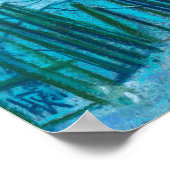 ウィンターランドスケープオールドコテージハウスパステル絵画ズ ポスター (角)