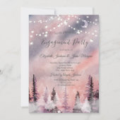 ウィンターランドスケープグリーンパインフォレスト婚約 招待状 (正面)