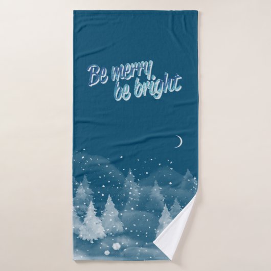 ウィンターランドスケープスノーブルーホリデー バスタオルセット (バスタオル)