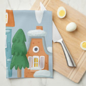 ウィンターランドスケープハウシズお洒落ズホルディ キッチンタオル (四つ折り)