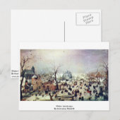 ウィンターランドスケープバイアバーキャンプヘンドリック ポストカード (正面/裏面)