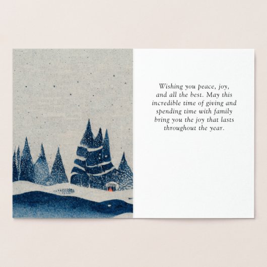 ウィンターランドスケープフォレストネイビーブルースケッチ 箔カード (内部)
