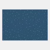 ウィンターランドスケープフォレストムーンネイビーブルースケッチ ラッピングペーパーシート (正面2)