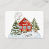 ウィンターランドスケープレッドハウスブックスベビー エンクロージャーカード (裏面)