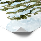 ウィンターランドスケープレッドハウスベビーシャワーウェルカム ポスター (角)