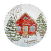 ウィンターランドスケープレッドハウス カッティングボード (正面)