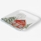 ウィンターランドスケープレッドハウス ペーパープレート (傾斜あり)