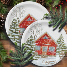 ウィンターランドスケープレッドハウス