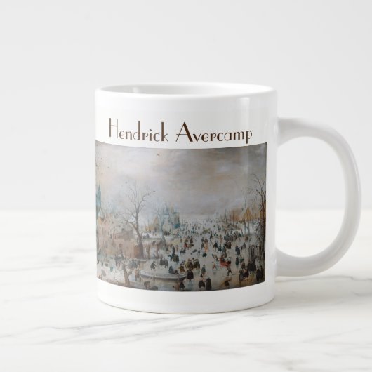 ウィンターランドスケープbyヘンドリック・アバーキャンプ ジャンボコーヒーマグカップ (右)