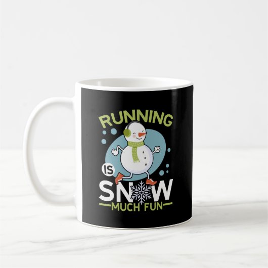 ウィンターランナーランニング- Snow Muchおもしろい コーヒーマグカップ (左)