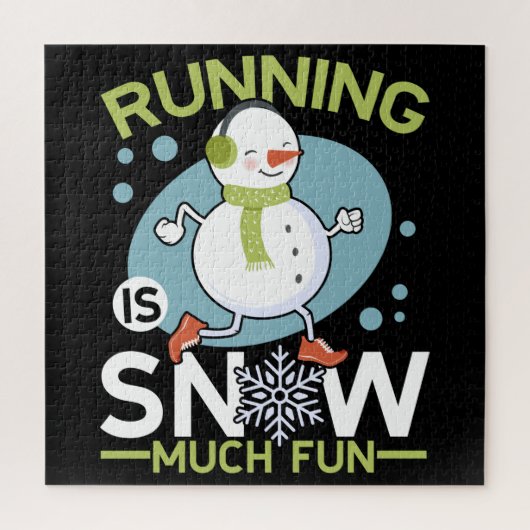 ウィンターランナーランニング- Snow Muchおもしろい ジグソーパズル (縦)