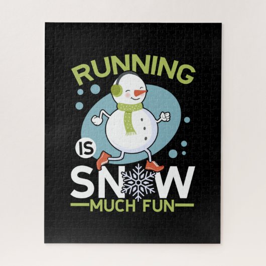 ウィンターランナーランニング- Snow Muchおもしろい ジグソーパズル (縦)