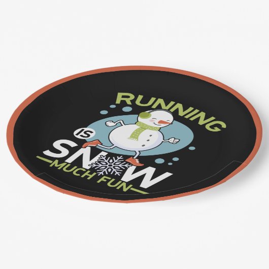 ウィンターランナーランニング- Snow Muchおもしろい ペーパープレート (アングル)