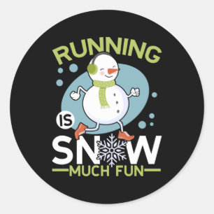 ウィンターランナーランニング- Snow Muchおもしろい ラウンドシール