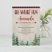 ウィンターランバージャックオーwhatおもしろいファースト誕生日 招待状 (スタンド正面)