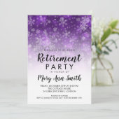ウィンターリタイアメントパーティーホリデイスパークルパープル 招待状 (スタンド正面)