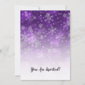 ウィンターリタイアメントパーティーホリデイスパークルパープル 招待状 (裏面)