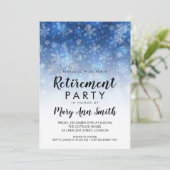 ウィンターリタイアメントパーティーホリデースパークルブルー 招待状 (スタンド正面)