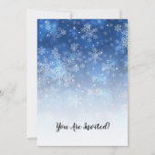 ウィンターリタイアメントパーティーホリデースパークルブルー 招待状 (裏面)