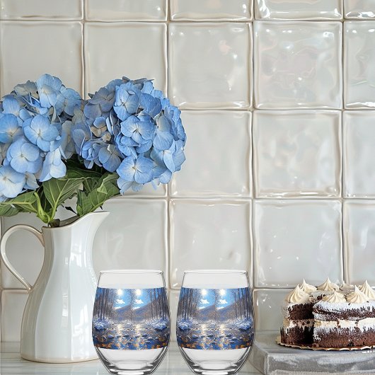 ウィンターリバーブライトサン飲み物用品セット ステムなしワイングラス