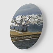 ウィンターリードビルコロラドマウンテンランドスケープ ラージ壁時計 (傾斜)