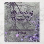 「ウィンターリーフ」ラベンダー ボトム、6枚セット ワインラベル (シングルラベル)