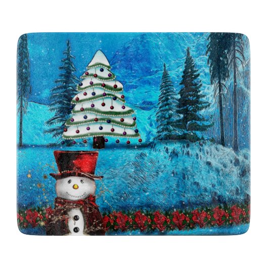 ウィンターレイククリスマスフォークアート カッティングボード (正面)