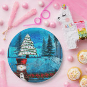 ウィンターレイククリスマスフォークアート ペーパープレート (パーティー)
