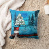 ウィンターレイククリスマスフォークデコール クッション (ブランケット)