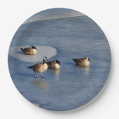 ウィンターレイクゲーゼとガチョウの氷の昼寝 ペーパープレート (正面)