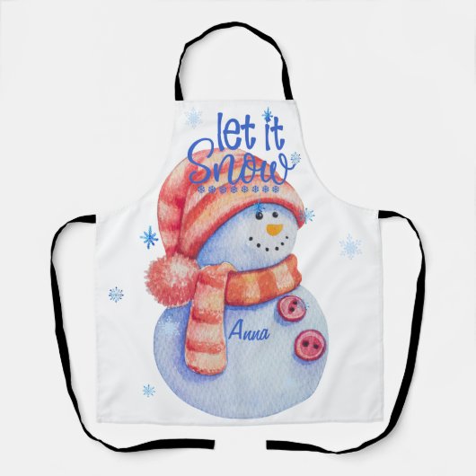 ウィンターレットイットスノー雪だるま エプロン (正面)